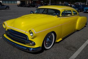 classic yellow custom car