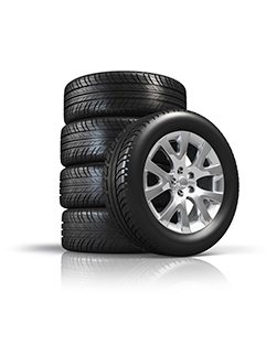 Car breakdowns - Stack of new car tires
