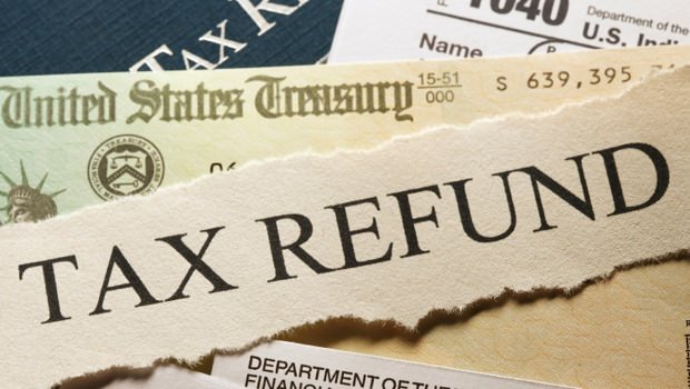 Tax Return - Tax refund strip pf paper