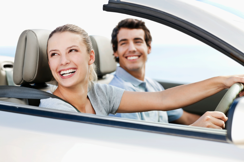 Young Couple in a Convertible