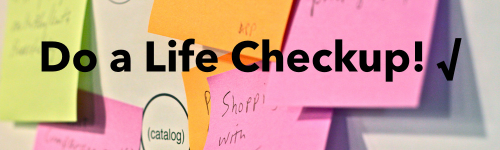 Life Checkup - post-it notes on wall cover photo