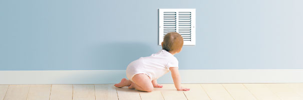 Air Quality - Baby looking through the vent