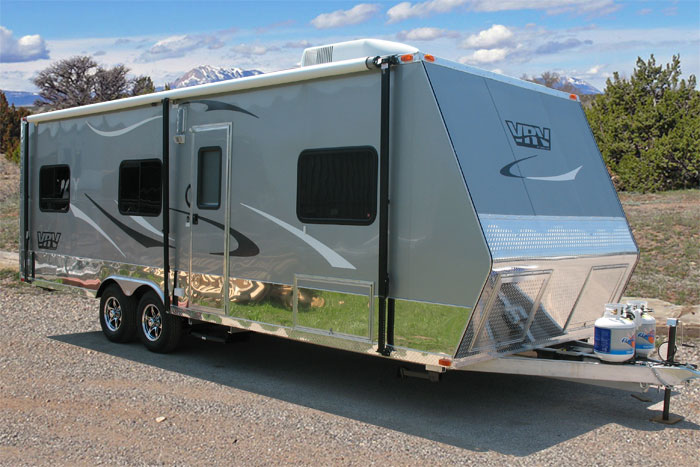 Toy Hauler insurance - Toy Hauler RV parked on side of road