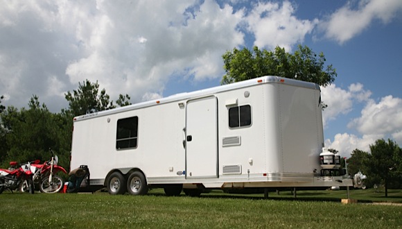 Toy Hauler insurance - Toy Hauler RV parked on grass