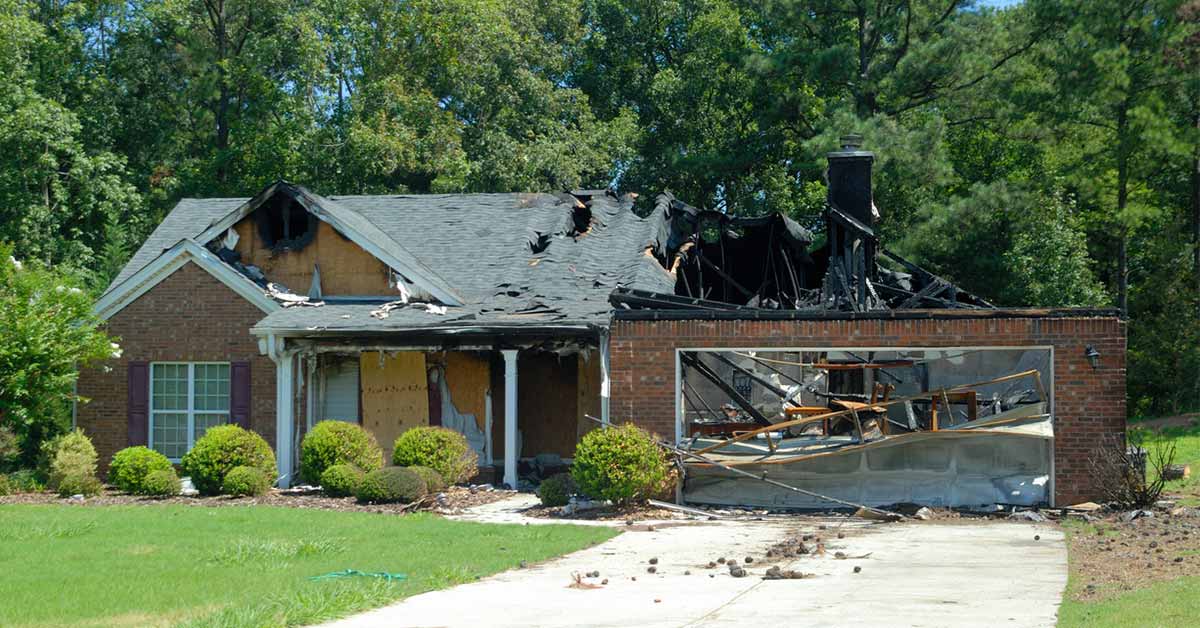 Catastrophic Insurance - homeowners insurance - home damaged in rural area