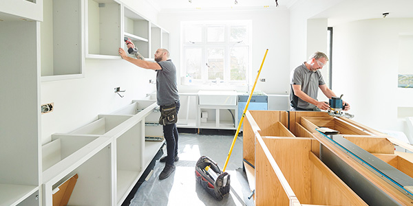 contractors working on kitchen