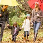 Family under Umbrella