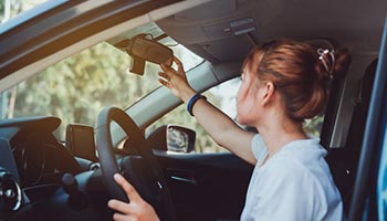 A person practicing safe driving. 