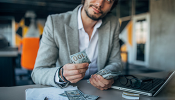 business owner counting money