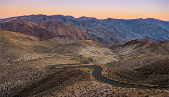 A view of Dante's View Road from above