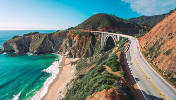 A view of PCH, one of California's scenic motorcycle rides 