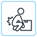 lifting heavy item in workplace icon