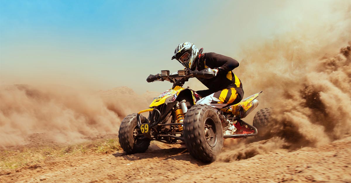 Person on an ATV in action
