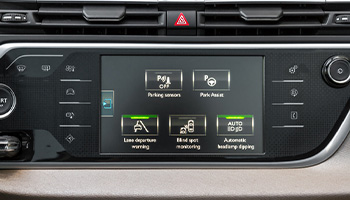 a view of a car's different advanced driver assistance programs
