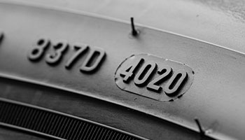a car tire's DOT code that displays 4020