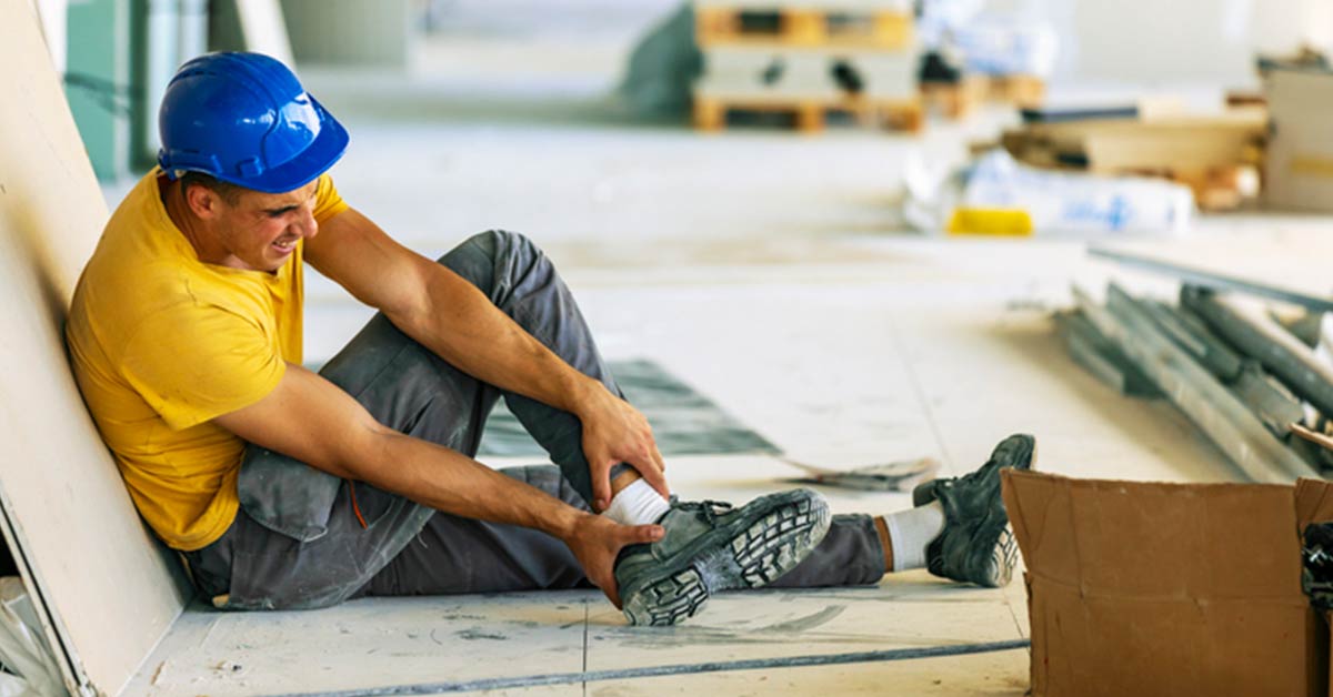 workers' comp claim - construction worker hurts ankle