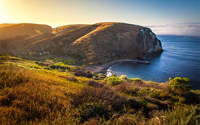 Ocean view of Santa Cruz Island in Channel Islands National Park