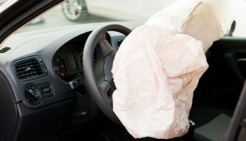 a car with airbags deployed 