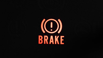 Brake system warning light on a dashboard