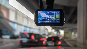 dash cam recording the road ahead