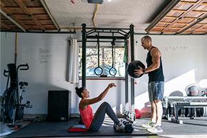 personal trainer in home gym
