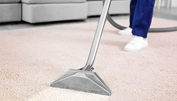 spring cleaning a carpet

