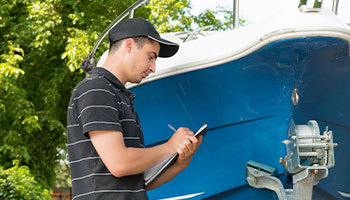 person doing a boat check