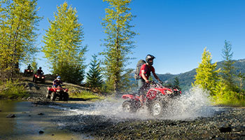 atv rider crossing water