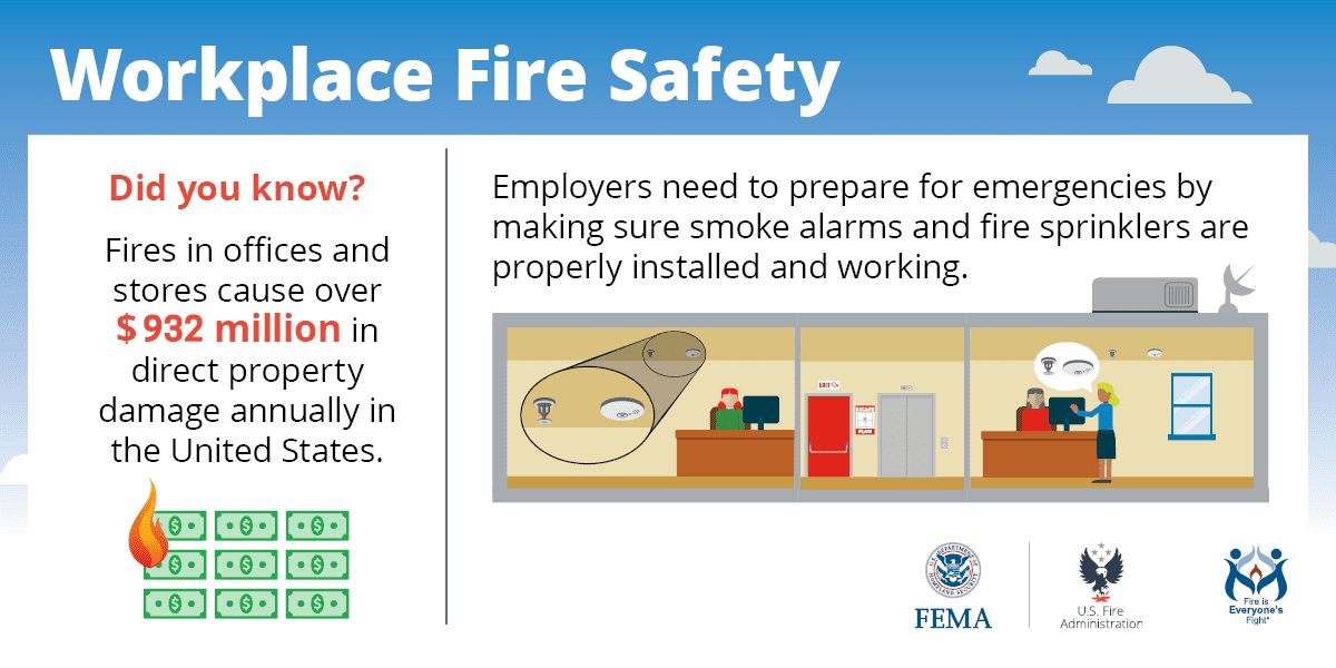 workplace fire safety graphic from FEMA