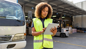 inspecting commercial van