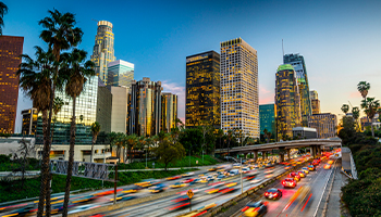 California highway with cars