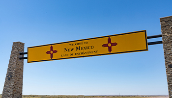 Welcome to New Mexico highway sign