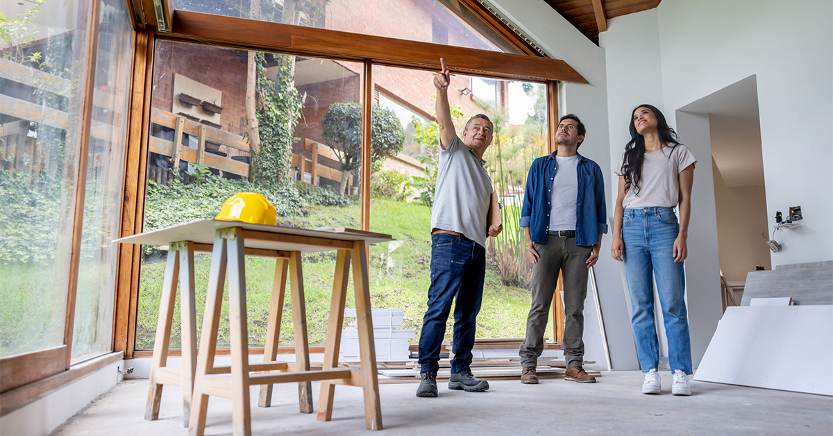 couple reviewing home improvement project