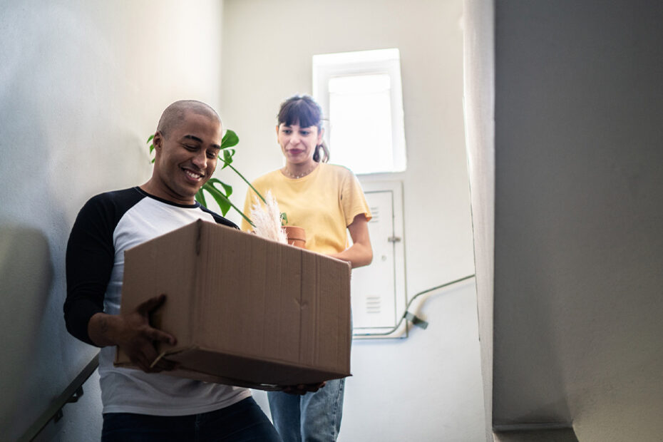 a person moving into their apartment