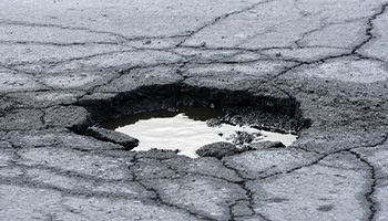 pot hole on road