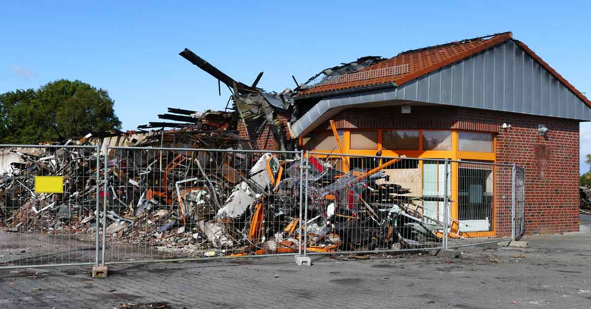business building destroyed