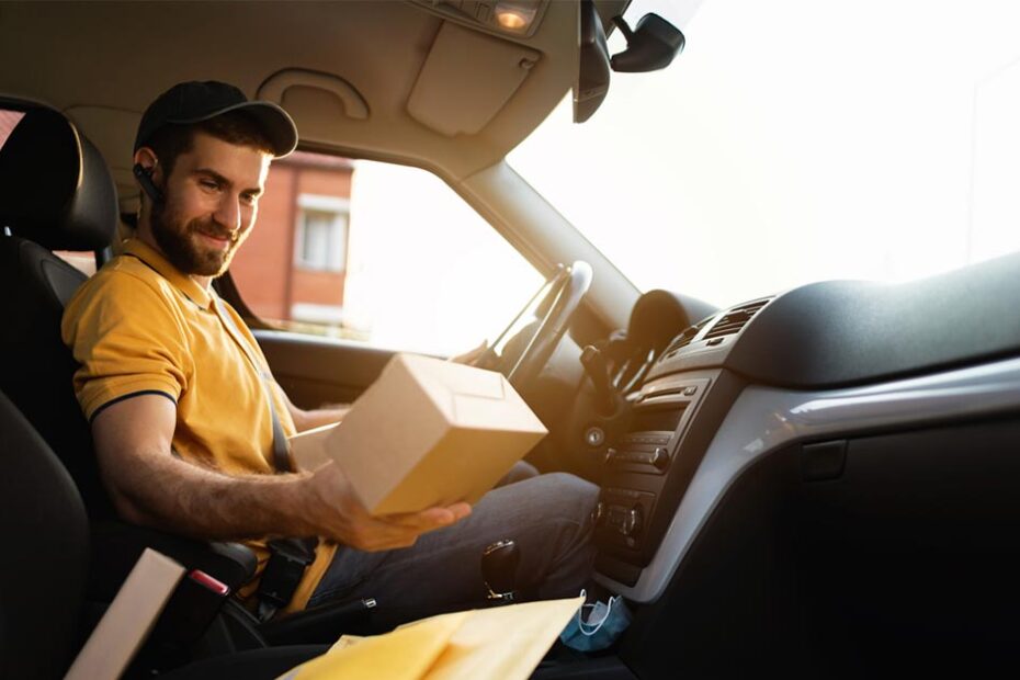 driver making package deliveries