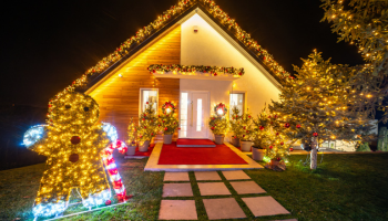 home with elaborate home holiday decorations