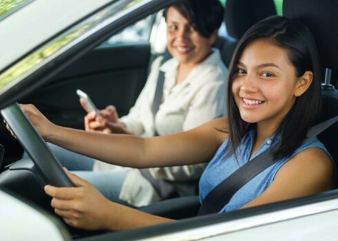 teen driver and her mom